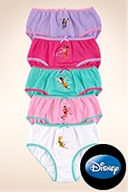 5 Pack Younger Girls Pure Cotton Disney Fairies Briefs