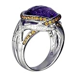 18K White Gold Amethyst, Spessartite and Diamond Ring (11.59ctw)