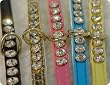 Rhinestone Dog Collar - Dainty 1/4" Wide - 12" - YELLOW