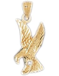 Dazzlers Solid 14k Gold Flying Eagle Charm Pendant Available in three colors from jewelsberry (weights: 1.9 grams only)