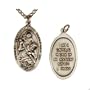St. Christopher Large Medal,pewter Charms 27" Steel Chain. Catholic Call Priest