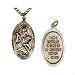 St. Christopher Large Medal,pewter Charms 27" Steel Chain.
