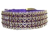 Purple Clouds Fancy Pet Collar : Size 2XL : Buckle Style Rhinestone Buckle