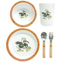 Miami Hurricanes NCAA Children's 5 Piece Dinner Set by Duck House
