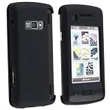 eForCity Black Rubberized Snap-On Cover Hard Case Cell Phone Protector for Verizon LG enV Touch VX11000