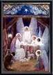 Art Poster Metal Framed Print - At Bethlehem - Artist: Margaret Tarrant- Poster Size: 14 X 12
