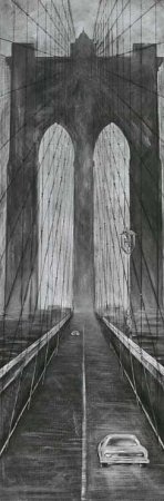 Brooklyn Bridge Places Art Poster Print by L. Cartier, 12x36 by Art.com