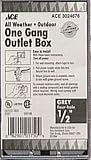Electrical Boxes: Ace Weatherproof Outlet Box (3024676)