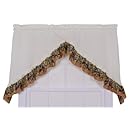 Ellis Curtain Kitchen Collection Tuscan Hills Grapes 60 by 35-Inch Ruffled Swag Curtains, Natural