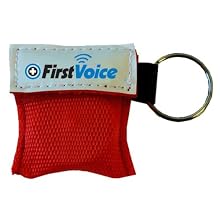 First Voice KEY1 Mini CPR Keychain with CPR Barrier, One-Way Valve (10 pack)
