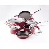 Farberware Accents Nonstick 10-Piece Cookware Set, Red