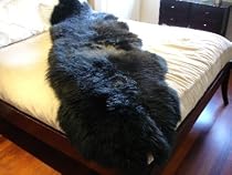 Double Sheepskin Rug, Black Colour