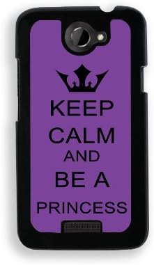 Keep Calm And Be A Princess - Purple - Protective Designer BLACK Case - Fits HTC One X / One X+