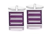 Image of Square Purple Pattern Fashion Cufflinks 9242