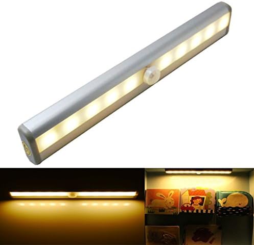 Ponerine Battery Powered Wardrobe Lamp Motion Sensing LED Lights Sticky Anywhere Cordless Warm White