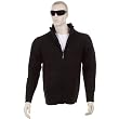 Thug or Angel Men's Jet Black collection, black full zip, ribbed knit cardigan. JBLK3924