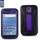 Purple/Black Samsung Galaxy S2 Hercules (Model T989) Premium Heavy Duty Hybrid Case (Outer Silicone + Durable Thick Inner Hard Protector Shell Case W/Kickstand)
