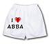 White Boxer Short with I Love Abba