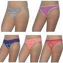 5 PACK: Ladies Sexy Stretch Panties G String Thong / Knickers - Multicolor -Size: M