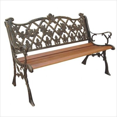 DC America SL3620COBR-MP Sicilian Cast Back Park Bench, Bronze