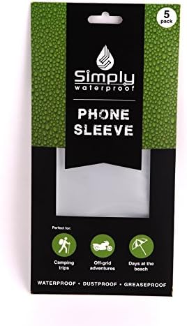 Simply Waterproof Cell Phone Sleeve, iPhone/Android Compatible (Pack of 5)
