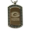 Green Bay Packers Dog Fan Tag Necklace Team Colored Swarovski Crystals