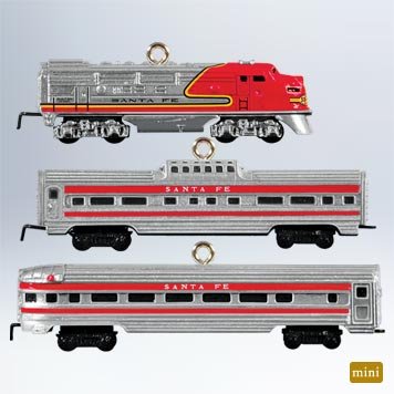 2011 LIONEL Santa Fe "Super Chief" Miniature Train Ornaments - QXM9119