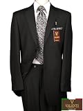 Valenti Made in Italy Wool and Cashmere Mens Suits Hand Tailored Black Pinstripe 2 Button Canvas Front Jacket and Pants Classic for All Occasions