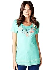 Per Una Pure Cotton Floral Embroidered Tunic