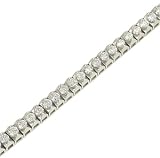 Ladies 2 prong Round Diamond V-Link Tennis Bracelet Diamond 5.00cttw