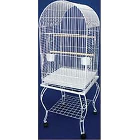 Brand New Parrot Bird Cage Cages Dome w/Stand 24x24x62-0204WHT
