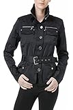 G.E.T. Women's European Motorcycle Jacket With Knit Collar