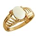 1.09 Ct Oval Cabouchon White Opal Orange Sapphire 18K Yellow Gold Ring