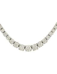 Round 4 prong Graduated Diamond Tennis Necklace 7.03ct