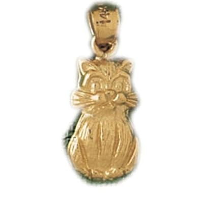 Cheap Girls Jewelry Dazzlers Solid 14k Gold Cat Charm Pendant Available in three colors from jewelsberry (weights: 1.4 grams only) For Sale