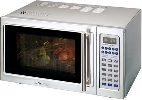 Clatronic MWG 746 H Mikrowelle Grill u. Heissluft inox 25L 900/1200 W