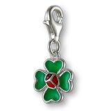 MELINA Charm Anhänger Kleeblatt Silber 925 Emaille