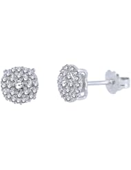 10k White Gold and 0.25 cttw White Diamond Earrings