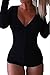 Women's Long Sleeve Bodysuit Polyester Cotton V-Neck top Leotard top Jumpsuit