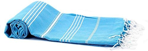 SET of 6 Handloomed Multipurpose Oversized Light Turkish Bath Shower Beach Spa Sauna Wrap Towel Pareo Fouta,Unisex,Aqua