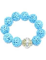 14kt Solid Gold Diamond Beaded Stretch Bracelet Fashion Jewelry