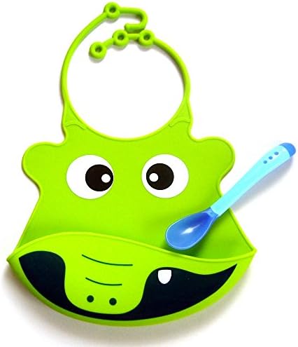 Best Waterproof Baby Bib With Crumb Catcher - Adjustable Secure Strap Stays On During Meals - High Quality, Flexible And 100% Safe Material - Best Adorable Pattern Design Baby Will Love - Easy Cleaning - FREE Baby Spoon Inside - Customer Satisfaction Guaranteed!