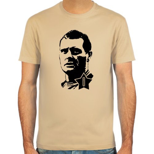 T-Shirt Paul Gascoigne ::: Farbauswahl: skyblue, sand, weiß oder deepred ::: Größen: S-XXL ::: Fußball-Kult