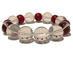 Quartz Bracelet 09 Stretch Very Clear Red Wood Round Chunky Crystal Healing Gemstone Reiki Stone 7