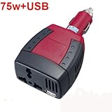 New Mini 75 Watt Dc 12 Volt to Ac 110-120 Volt Car Power Inverter Cigarette ....