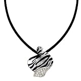 Tiger CZ & Enamel Sterling Silver Pendant