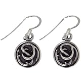 Round Tribal Symbol Sterling Silver Dangle Earrings