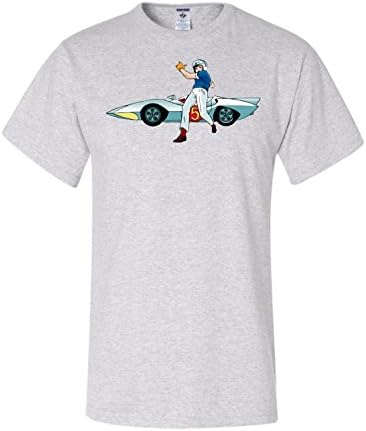 Speed Racer and the Mach 5 100% Cotton T-Shirt Preshrunk Graphic Tee (X-Large, Ash)