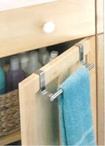 14" Bath Towel Bar - Over-the-Cabinet-Door (Brushed Stainless Steel) (2.75" H x 14.25" W x 2.25" D)