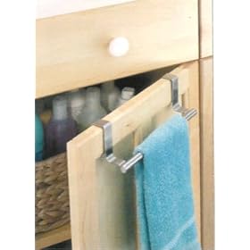 14 Over CABINET Door TOWEL RACK bar holder bath drawer by InterDesign